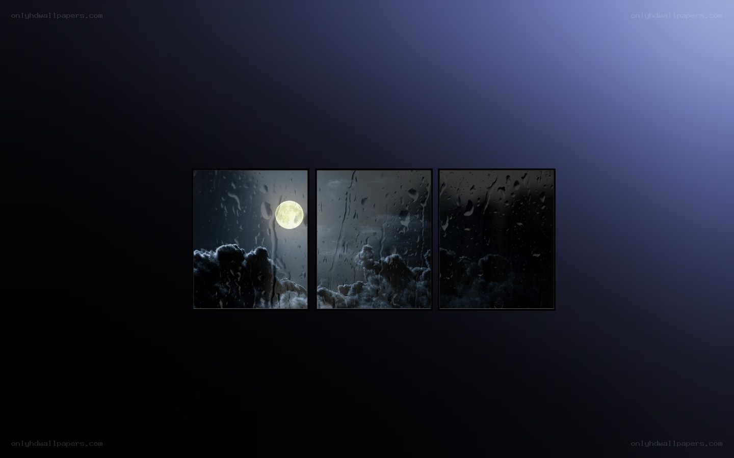 moon through rainy window