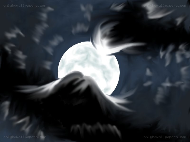 moon through stormy clouds
