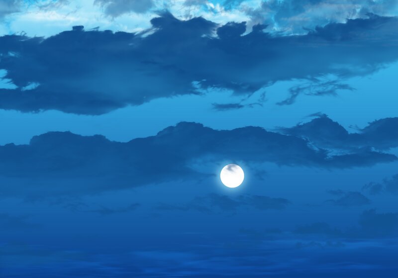 Moon through the clouds