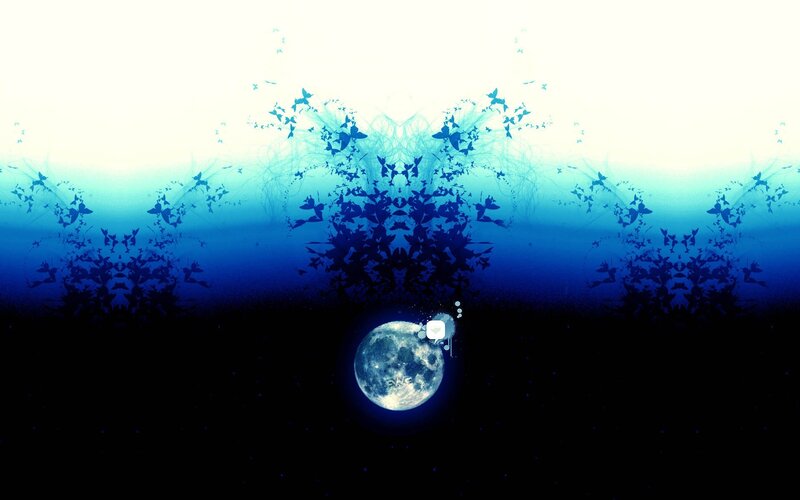 moon with butterfly pattern