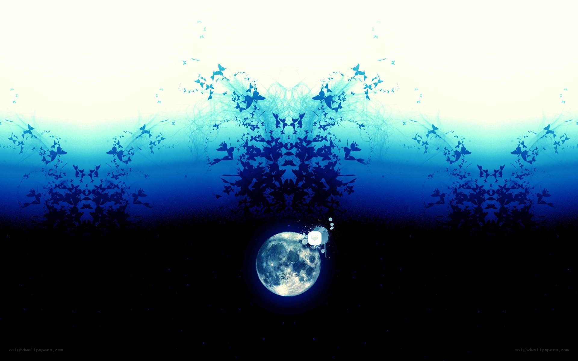 moon with butterfly pattern