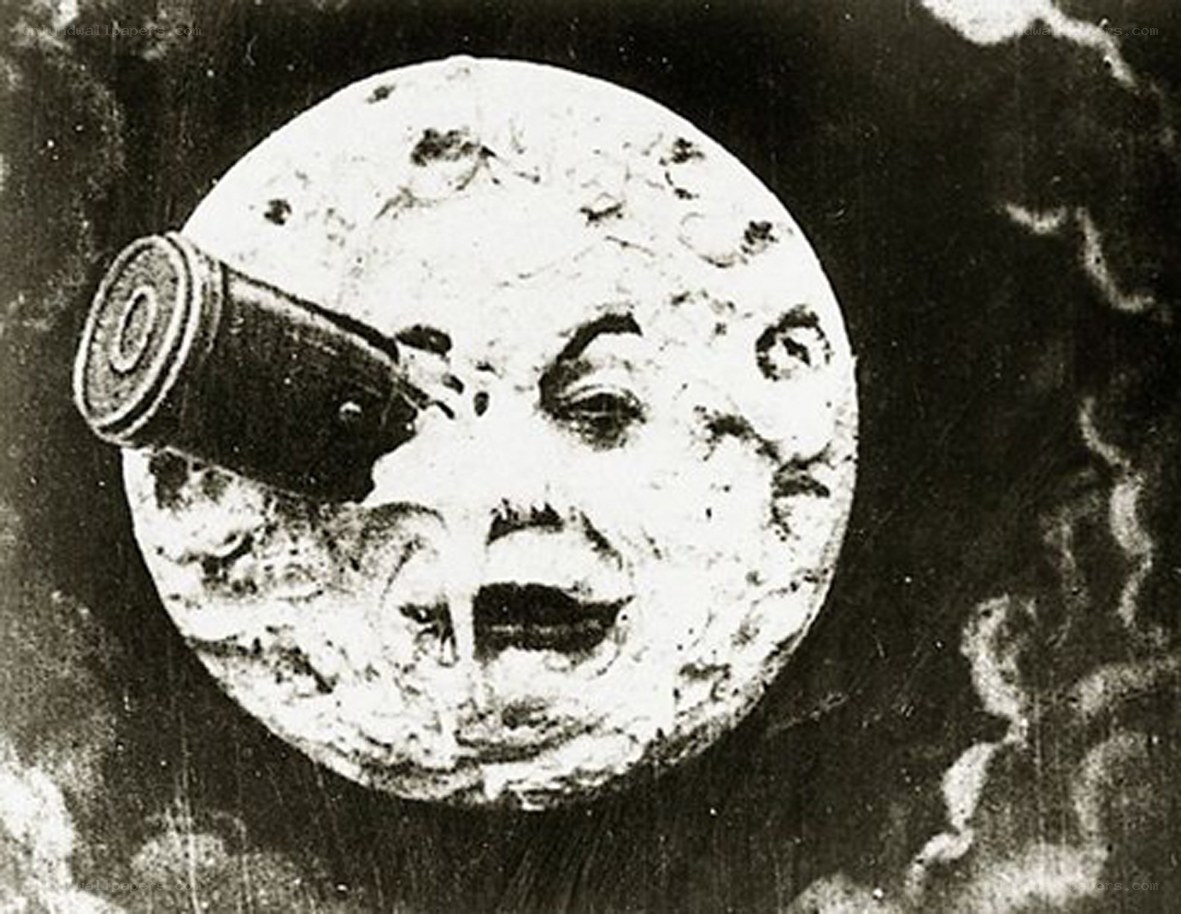 Moon with cannon image
