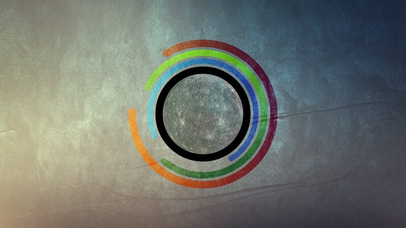 Moon with Colored Rings