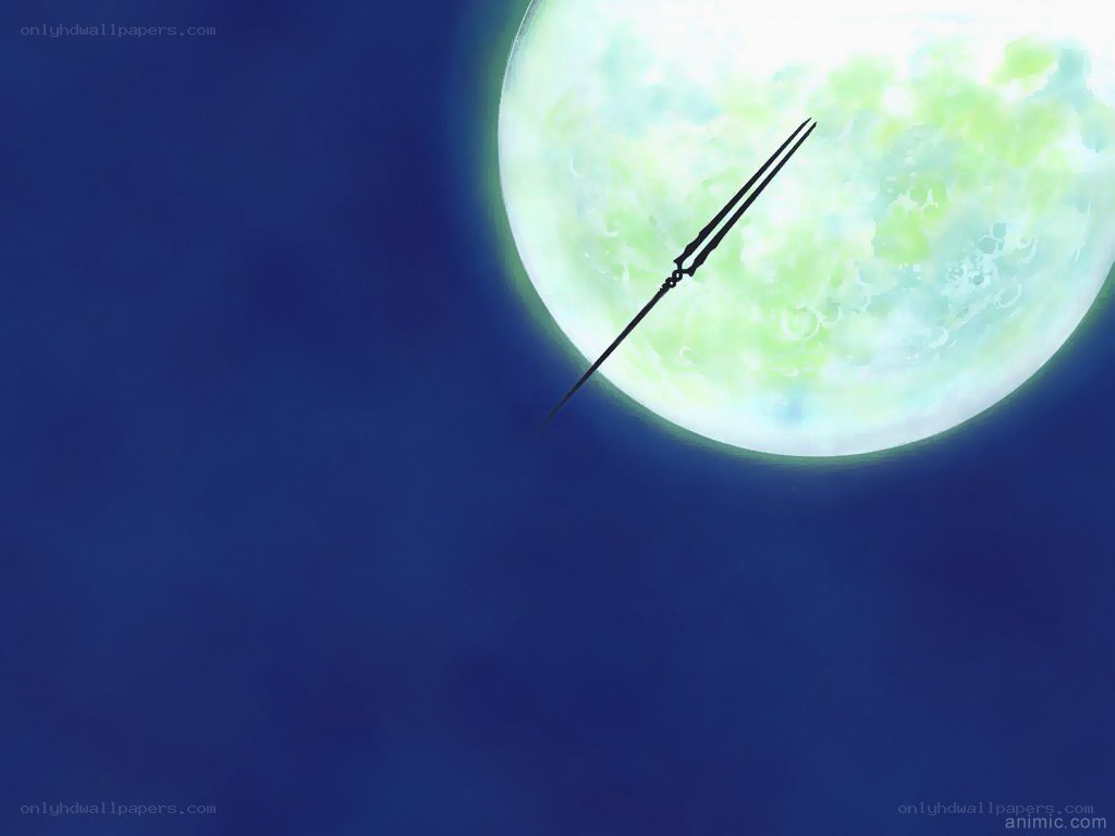 Moon with crossed swords