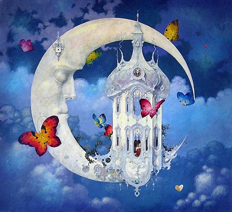 Moon with Face and Castle