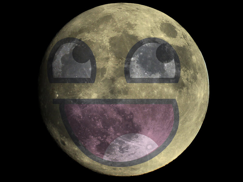 Moon with happy face