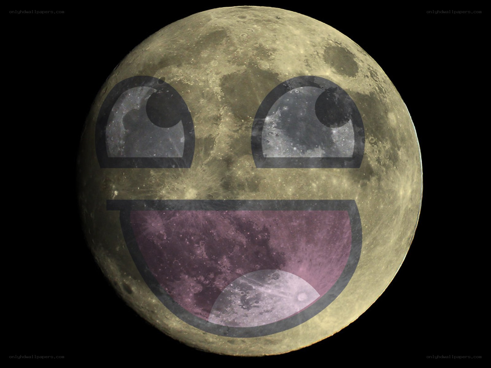 Moon with happy face