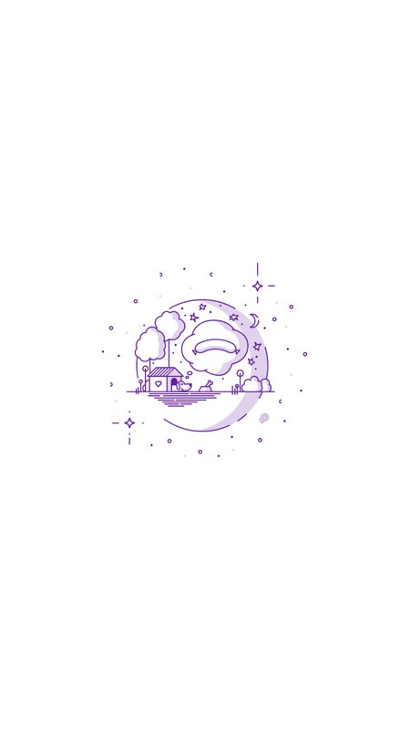 Moon with House and Trees