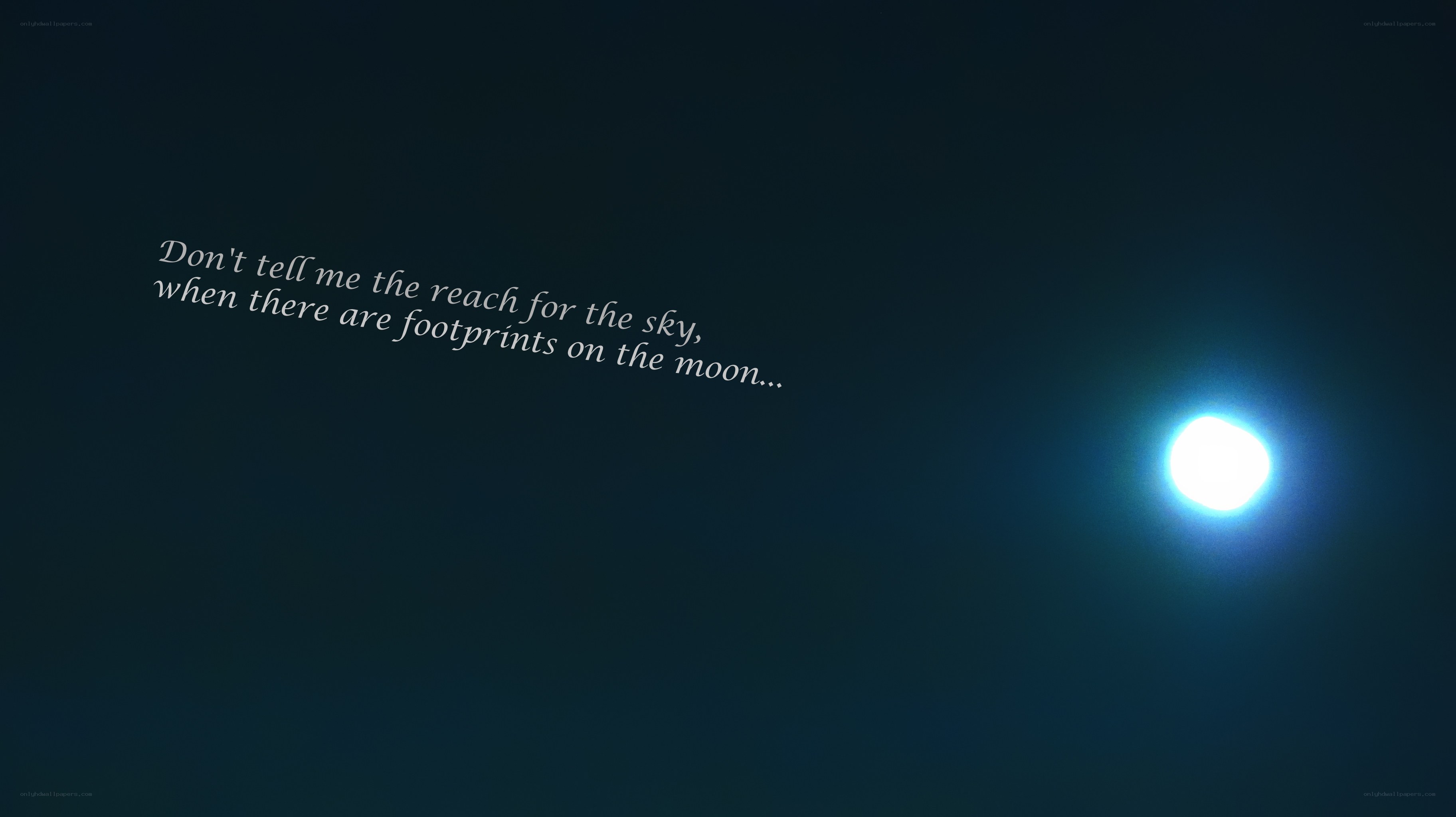 Moon with inspirational quote