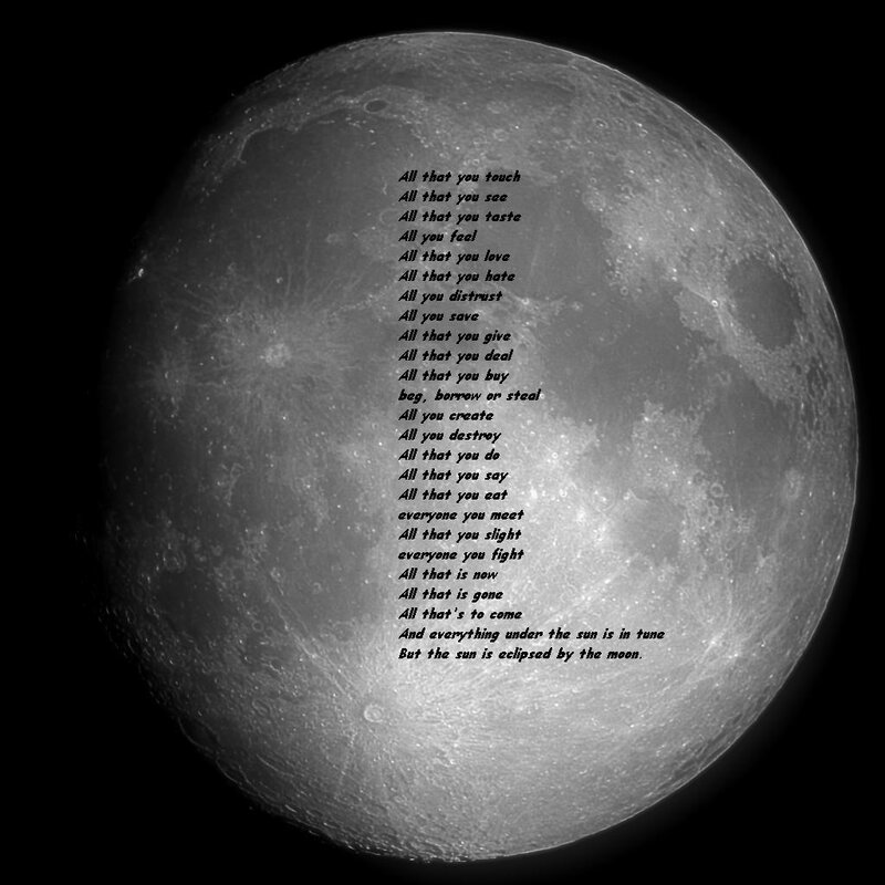 Moon with poem text