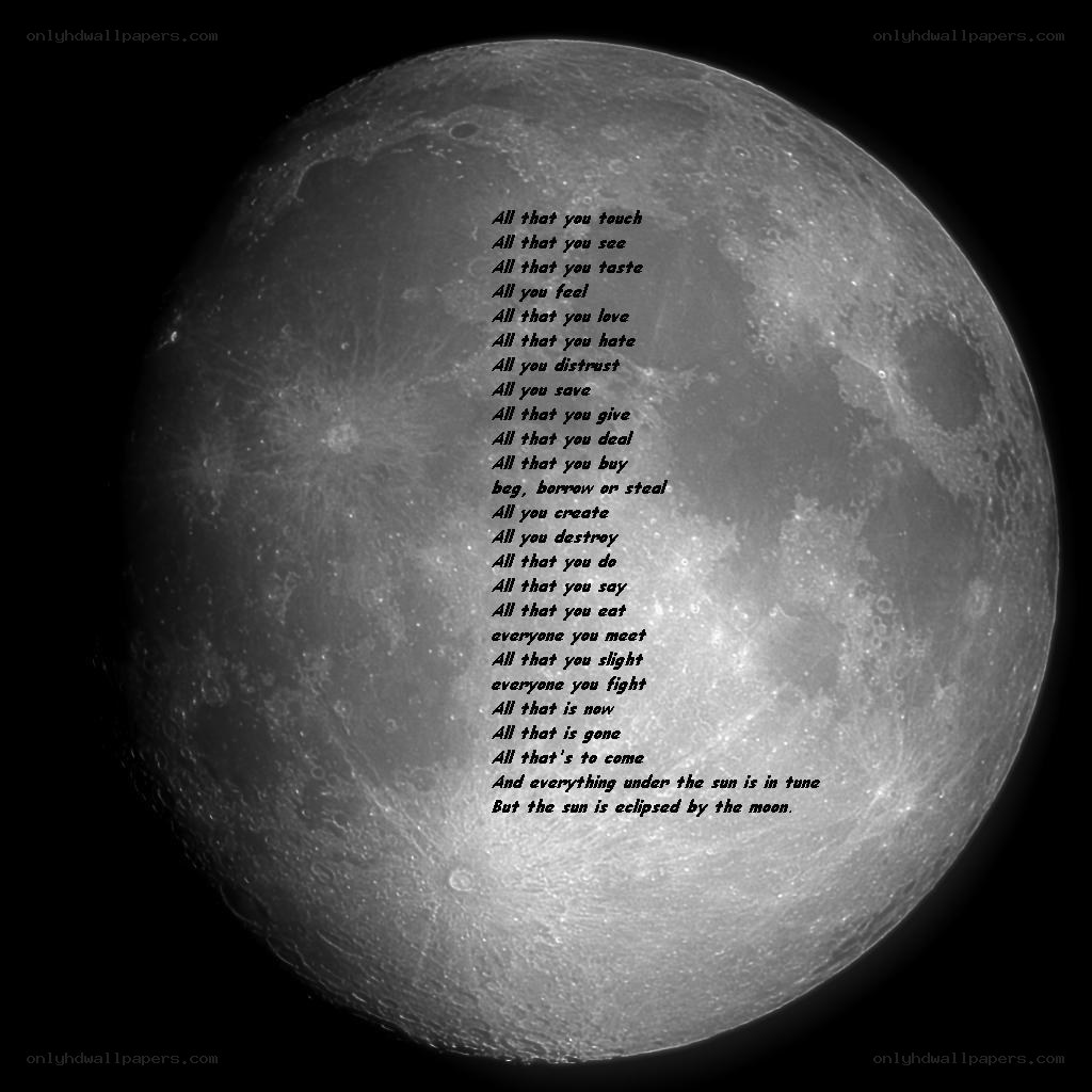 Moon with poem text