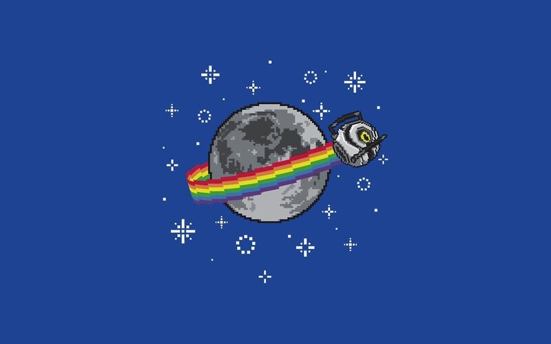 Moon with Rainbow Ring