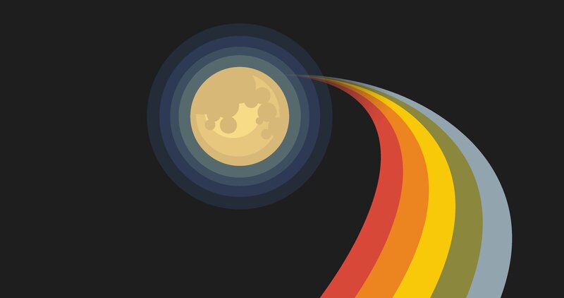 Moon with Rainbow Trail