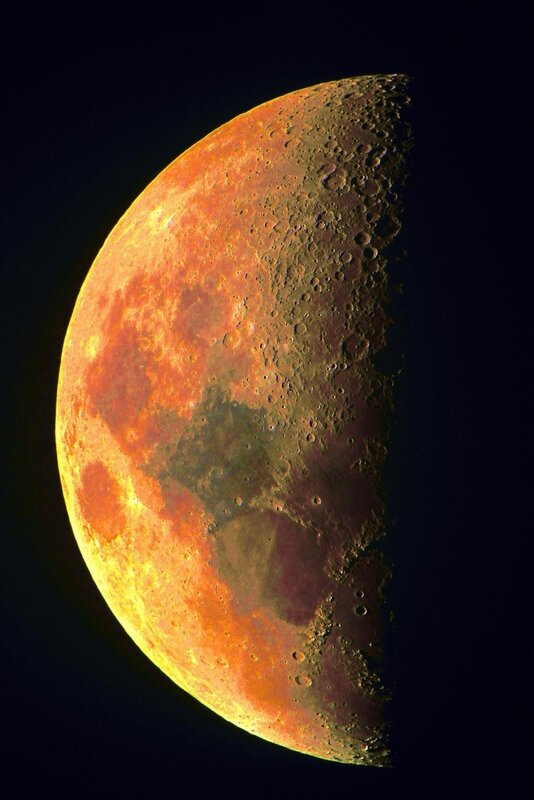 Moon with reddish hue