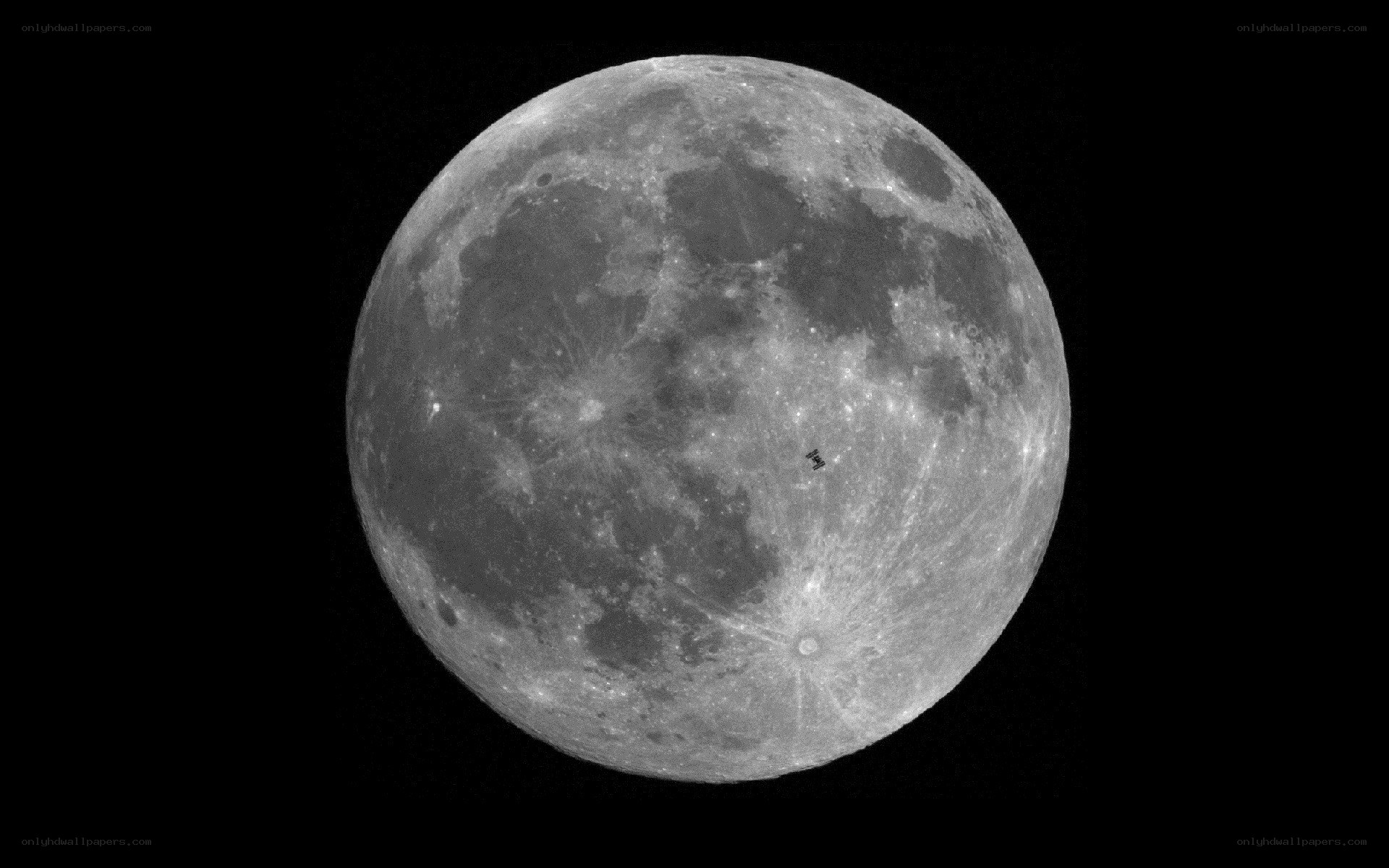 Moon with spacecraft