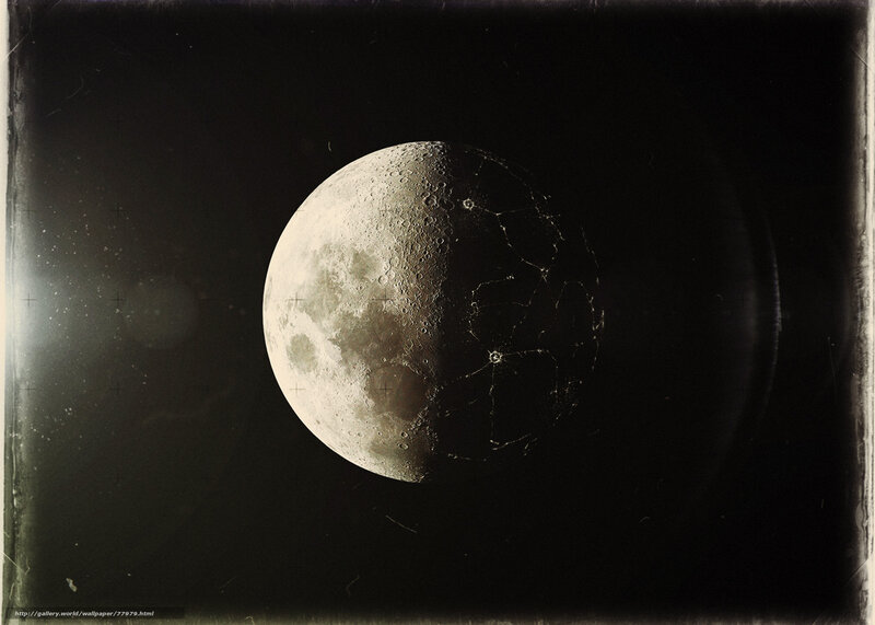 Moon with vintage photo effect
