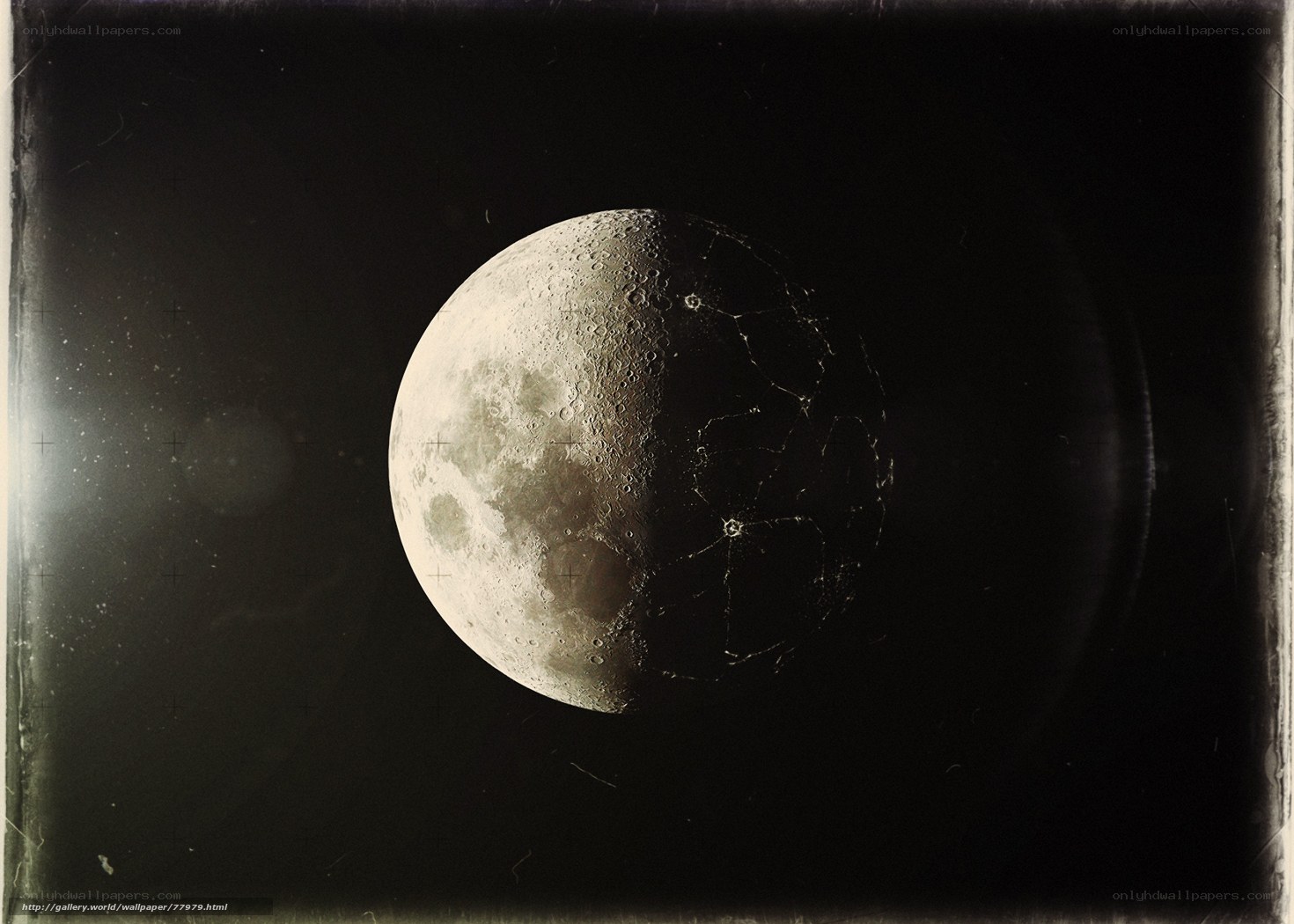 Moon with vintage photo effect