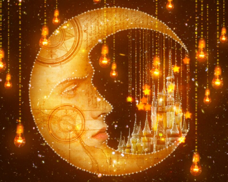 Moon with Woman's Face