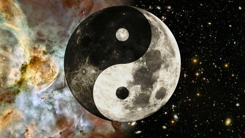 Moon with Yin-yang Symbol