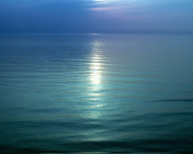 Moonlight on calm sea