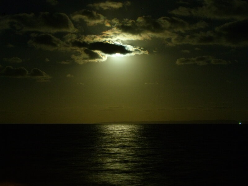 Moonlight over the ocean