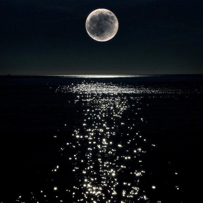 Moonlight over the ocean