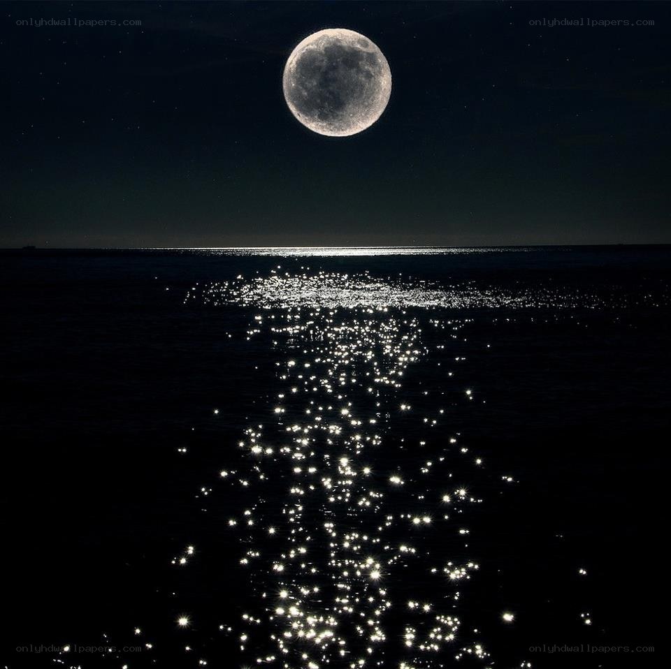 Moonlight over the ocean