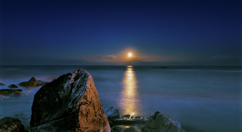 Moonlight over the ocean