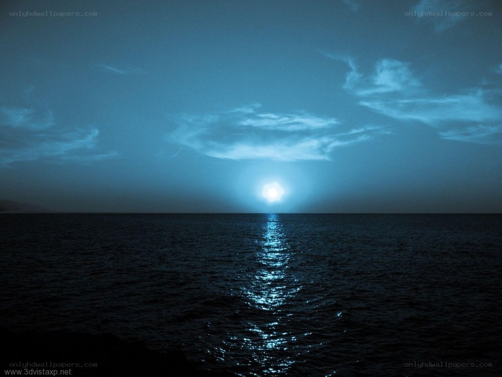 Moonlight over the ocean