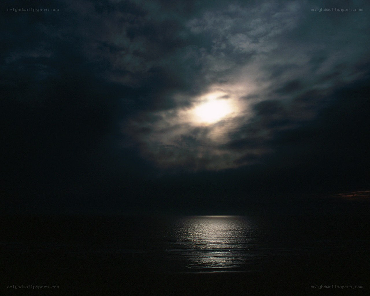 Moonlight over the ocean