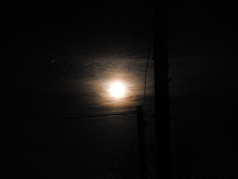 Moonlight through clouds