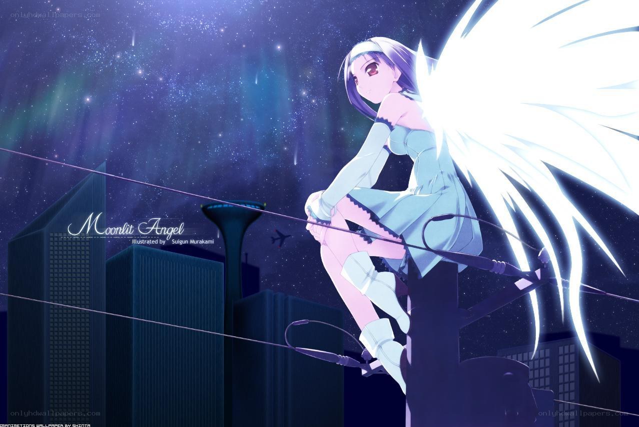 Moonlit Angel on City Pole