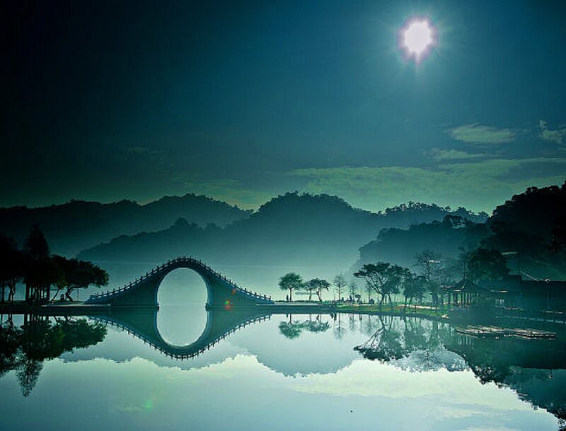 Moonlit Arched Bridge