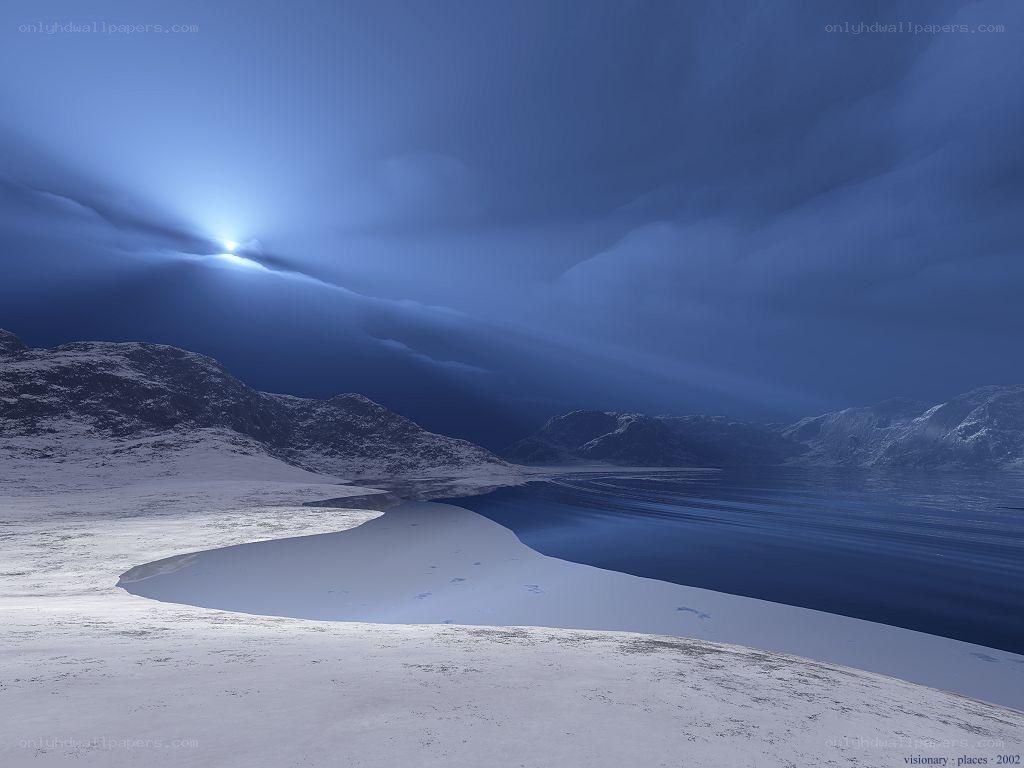Moonlit Arctic Landscape