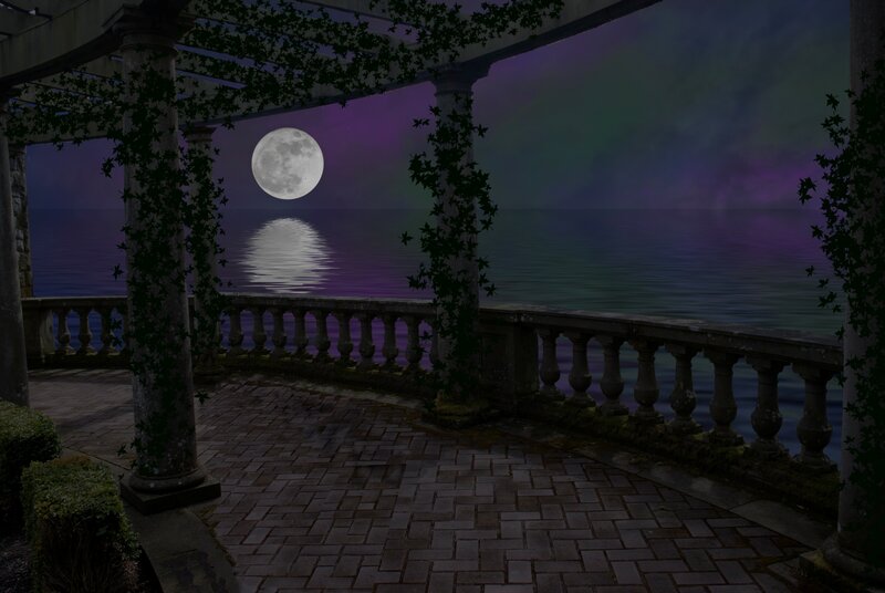 Moonlit Balcony over Water