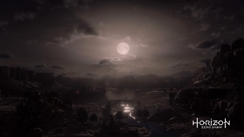 Moonlit Canyon Landscape — Black
