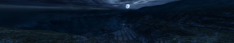Moonlit Canyon Landscape — Blue