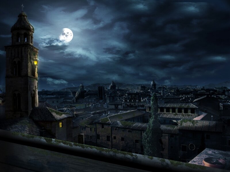 Moonlit Cityscape