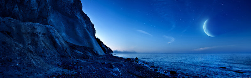 Moonlit Cliff Coastline