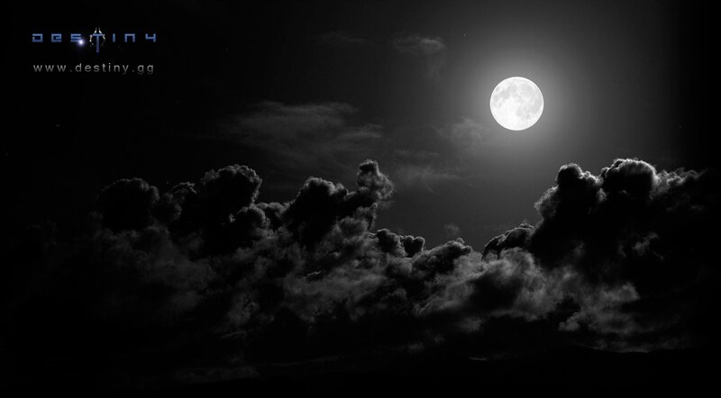 Moonlit clouds at night