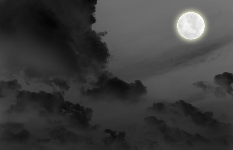 Moonlit cloudy night sky