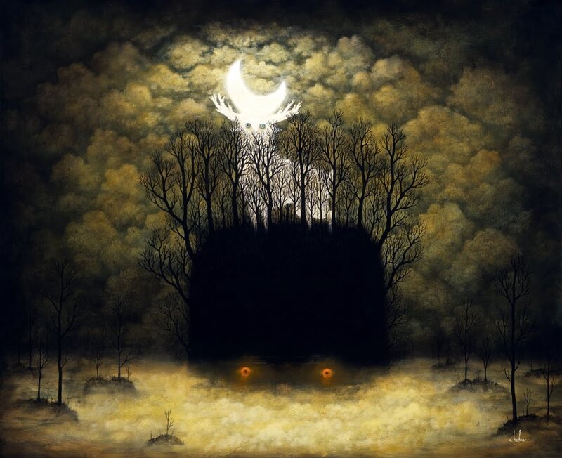 Moonlit forest creature