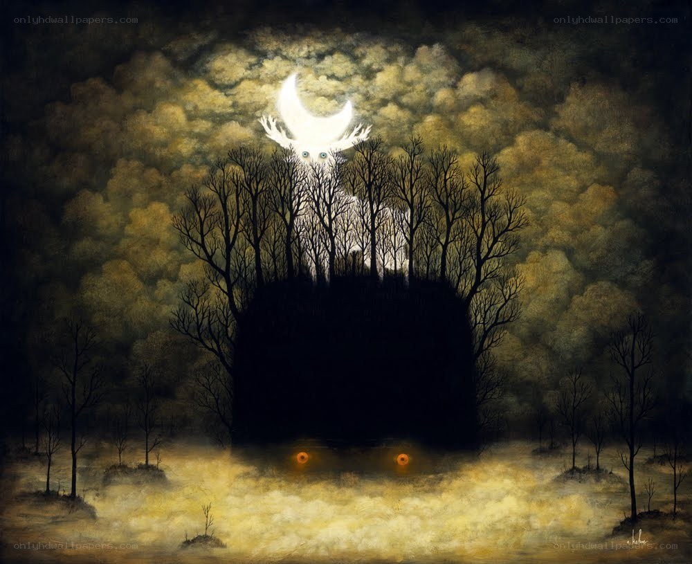 Moonlit forest creature