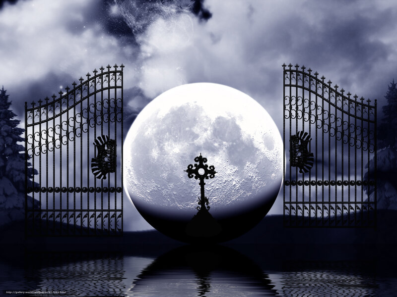 moonlit gates at night