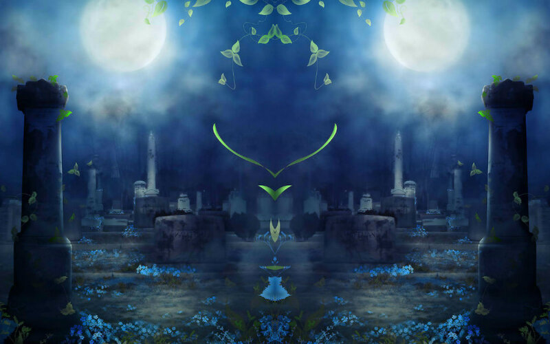 Moonlit Graveyard — Blue