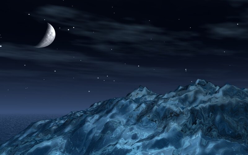 Moonlit ice mountains