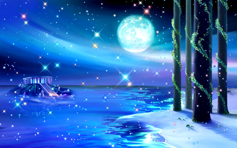 Moonlit Island Temple