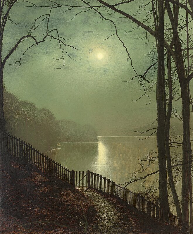 Moonlit Lake Path