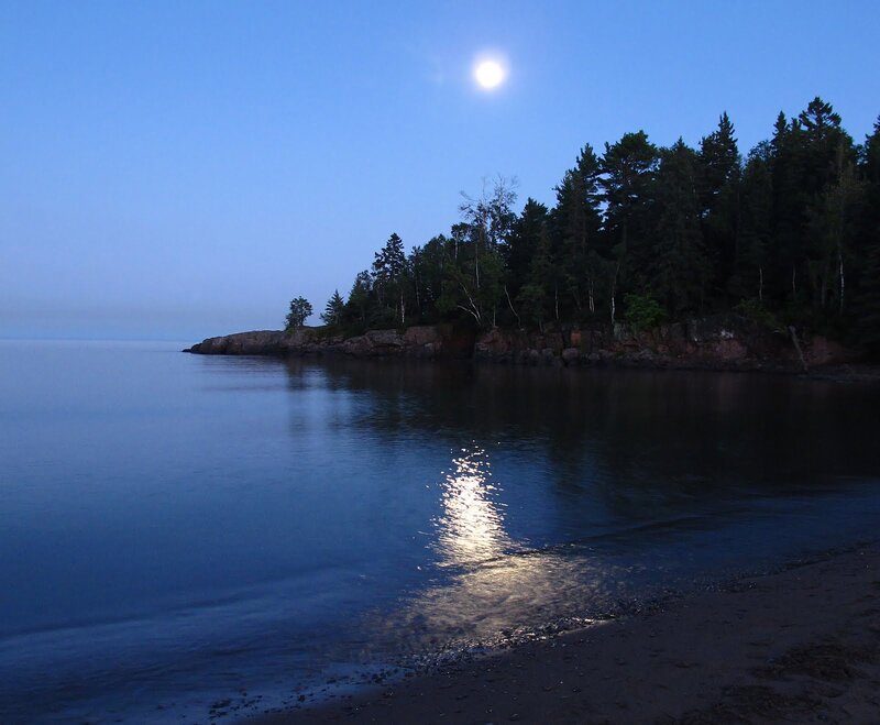 Moonlit Lake Shore