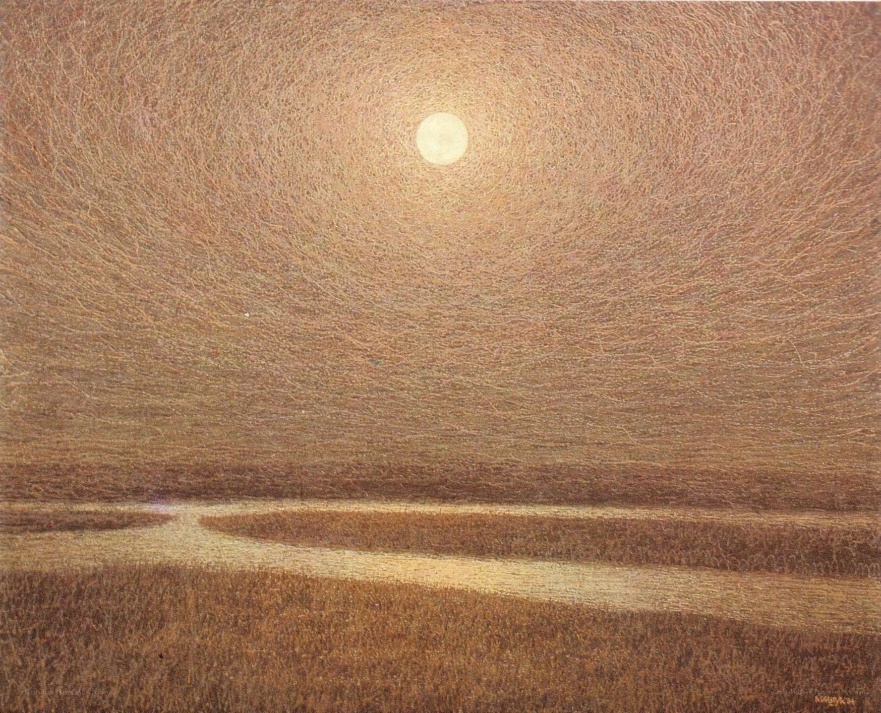 Moonlit Marsh Landscape